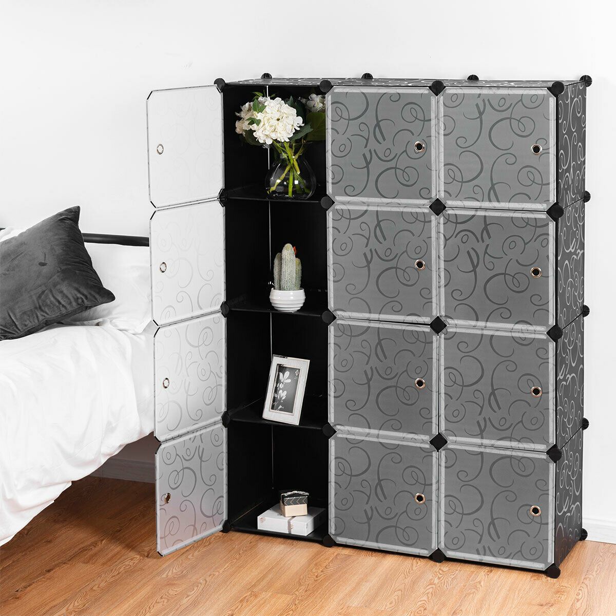 Portable Wardrobe with Doors for Clothes, Shoes and Toys